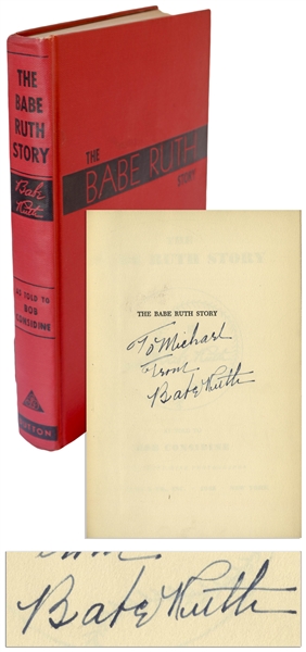 Babe Ruth Signed First Edition of His Biography ''The Babe Ruth Story'' -- With PSA COA